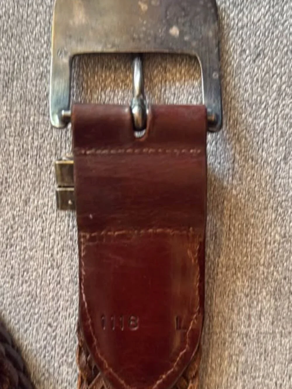 Vintage Jennifer Graham Brown Braided Leather Belt - Size Large - Western Boho